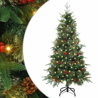 Vidaxl kunstmatige inklapbare kerstboom groen 120 cm pe en pvc