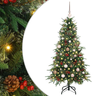 Vidaxl kunstmatige inklapbare kerstboom groen 150 cm pe en pvc