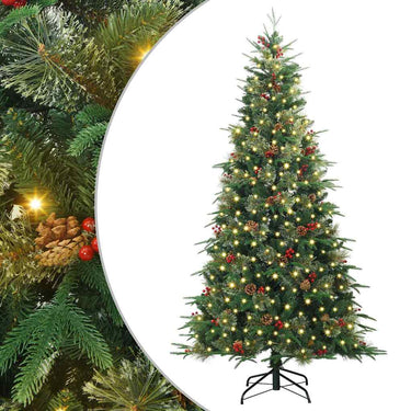 Vidaxl kunstmatige inklapbare kerstboom groen 210 cm pe en pvc