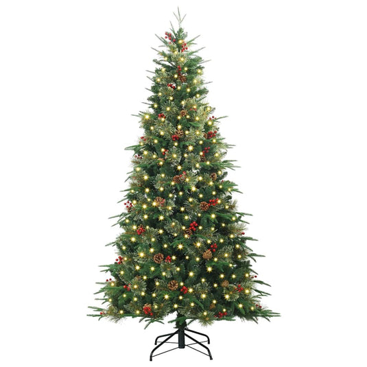 Vidaxl kunstmatige inklapbare kerstboom groen 210 cm pe en pvc