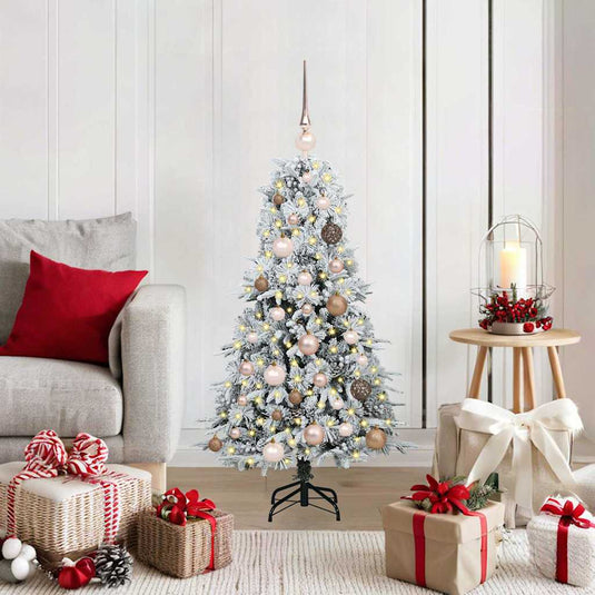 Vidaxl kunstmatige inklapbare kerstboom wit 120 cm pe en pvc