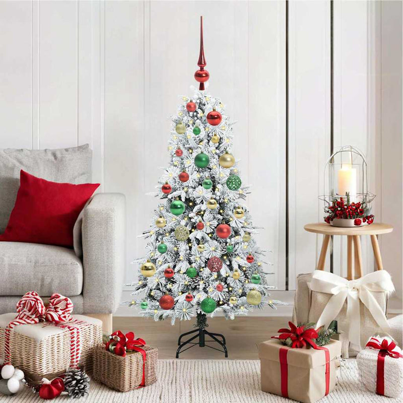 Load image into Gallery viewer, Vidaxl kunstmatige inklapbare kerstboom wit 120 cm pe en pvc
