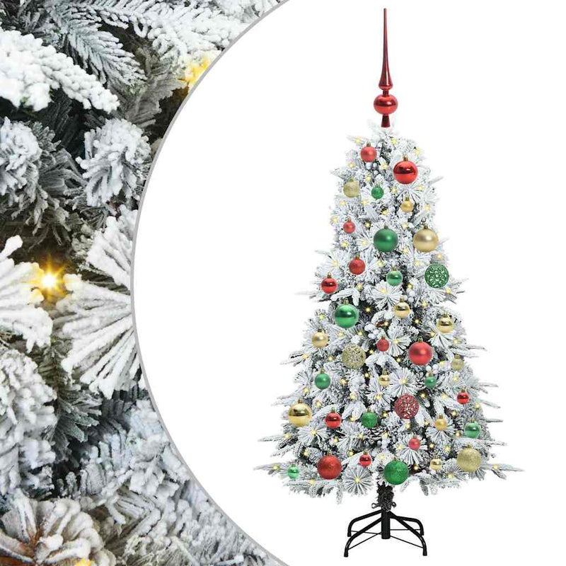 Load image into Gallery viewer, Vidaxl kunstmatige inklapbare kerstboom wit 120 cm pe en pvc
