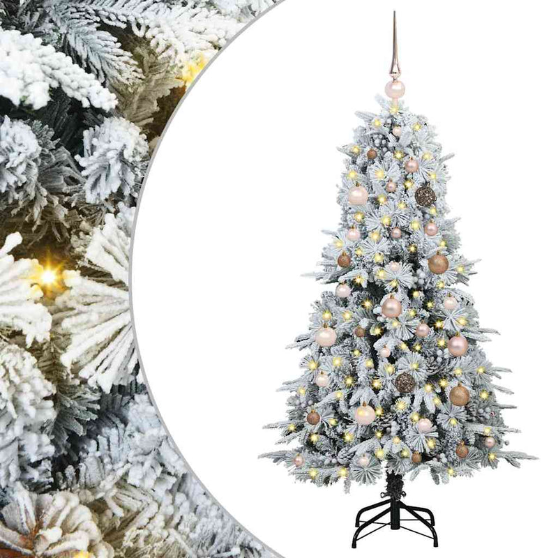 Load image into Gallery viewer, Vidaxl kunstmatige inklapbare kerstboom wit 150 cm pe en pvc
