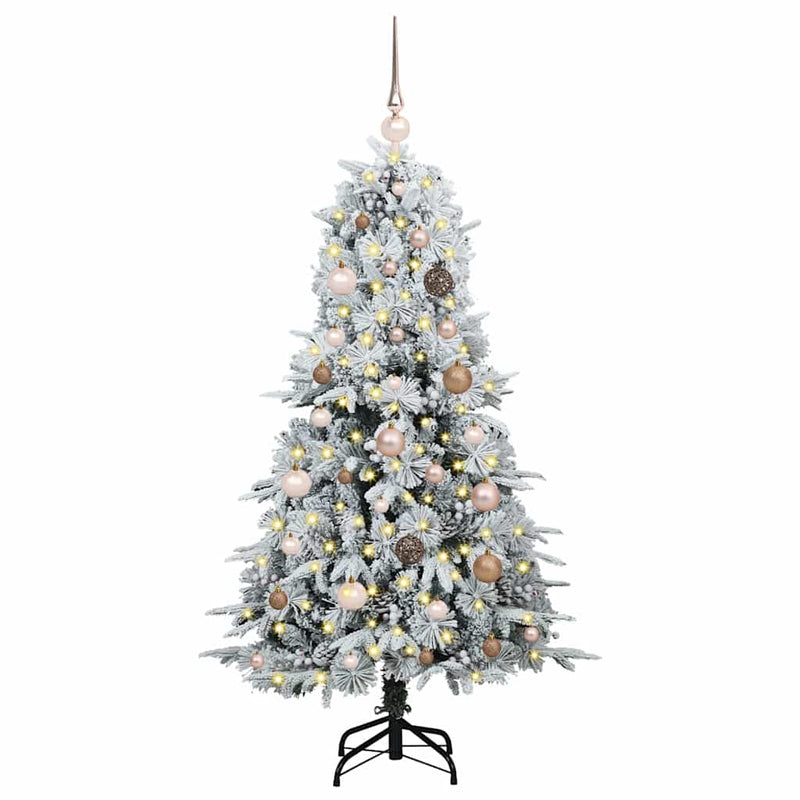 Load image into Gallery viewer, Vidaxl kunstmatige inklapbare kerstboom wit 150 cm pe en pvc
