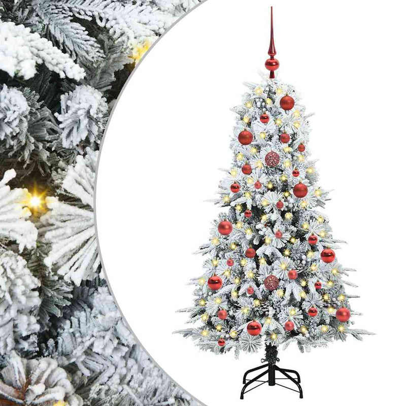 Load image into Gallery viewer, Vidaxl kunstmatige inklapbare kerstboom wit 150 cm pe en pvc
