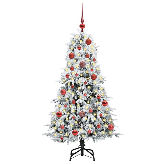 Vidaxl kunstmatige inklapbare kerstboom wit 150 cm pe en pvc