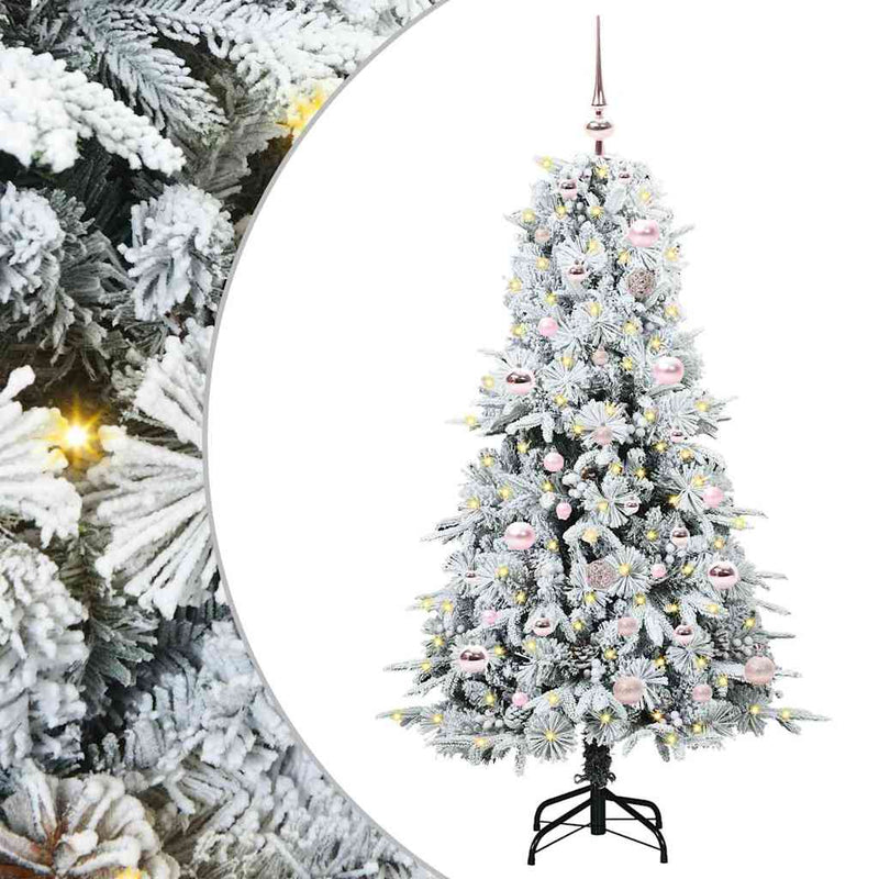 Load image into Gallery viewer, Vidaxl kunstmatige inklapbare kerstboom wit 150 cm pe en pvc
