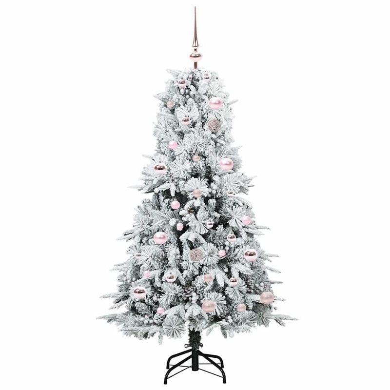 Load image into Gallery viewer, Vidaxl kunstmatige inklapbare kerstboom wit 150 cm pe en pvc
