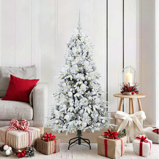 Vidaxl kunstmatige inklapbare kerstboom wit 150 cm pe en pvc