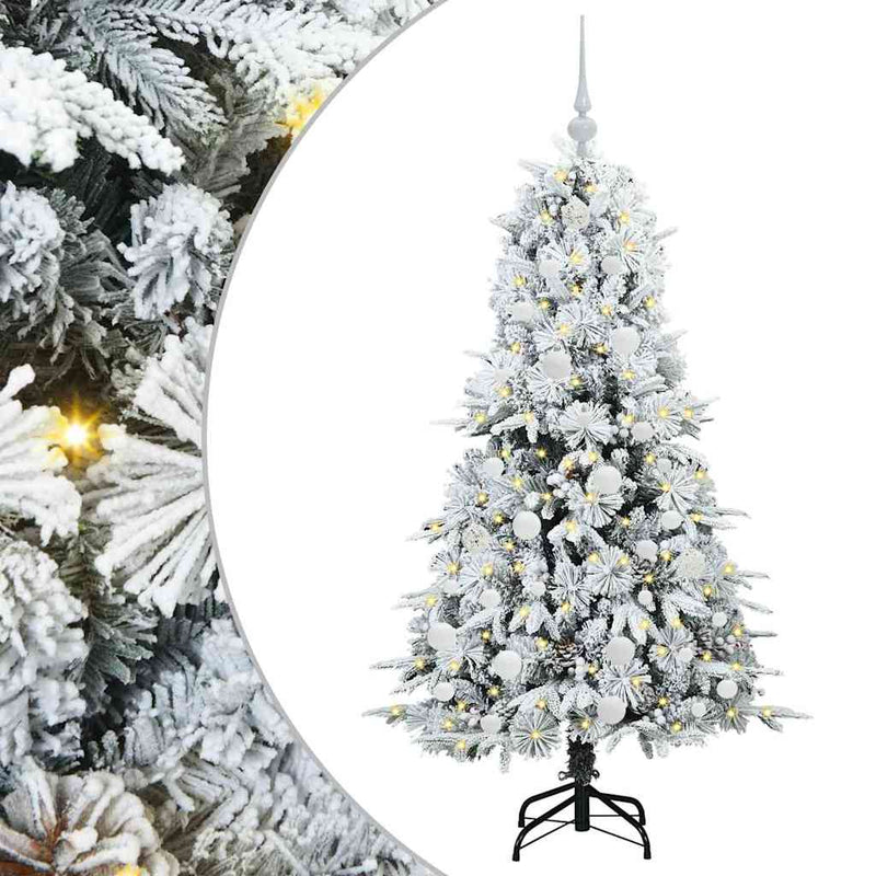 Load image into Gallery viewer, Vidaxl kunstmatige inklapbare kerstboom wit 150 cm pe en pvc

