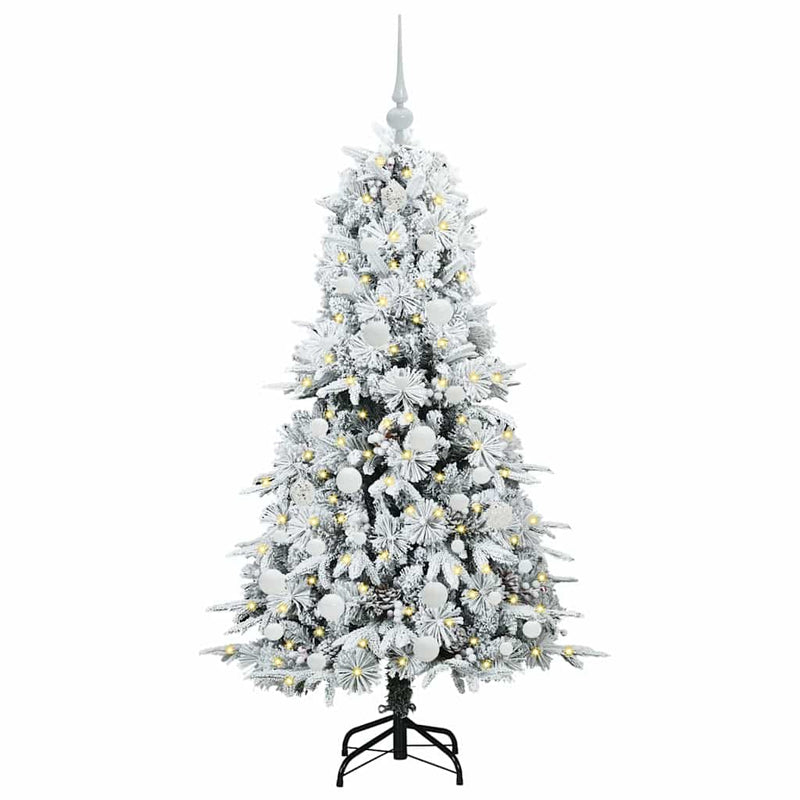 Load image into Gallery viewer, Vidaxl kunstmatige inklapbare kerstboom wit 150 cm pe en pvc
