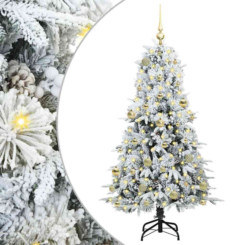 Load image into Gallery viewer, Vidaxl kunstmatige inklapbare kerstboom wit 150 cm pe en pvc
