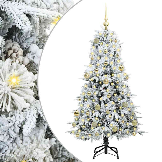 Vidaxl kunstmatige inklapbare kerstboom wit 150 cm pe en pvc