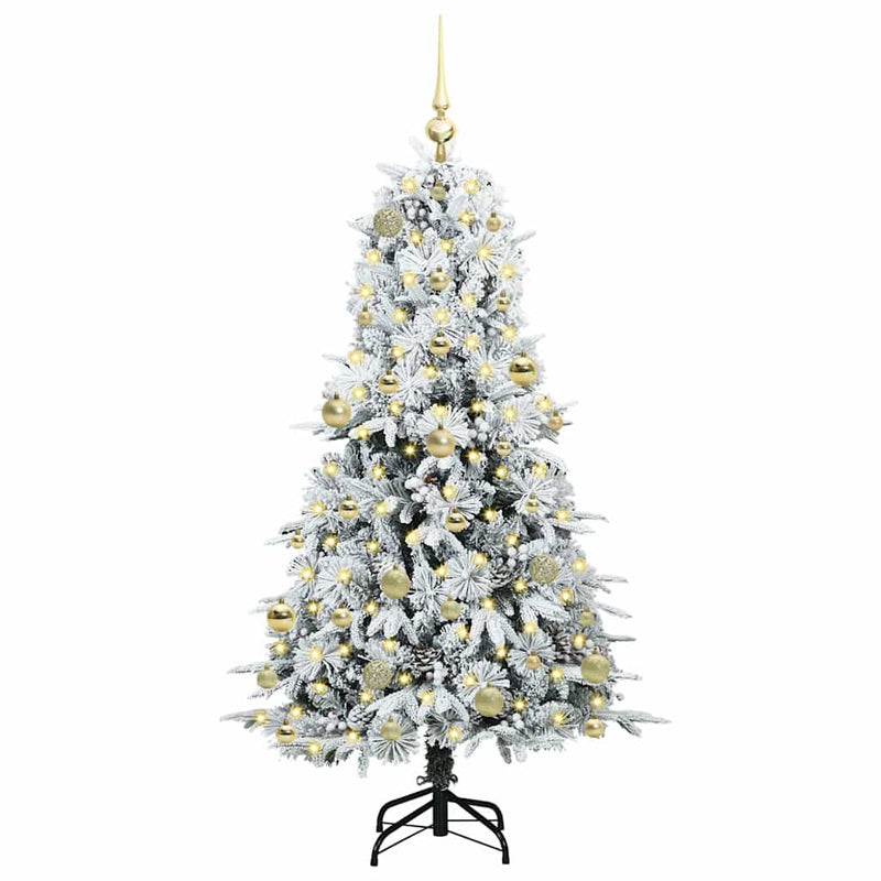 Load image into Gallery viewer, Vidaxl kunstmatige inklapbare kerstboom wit 150 cm pe en pvc

