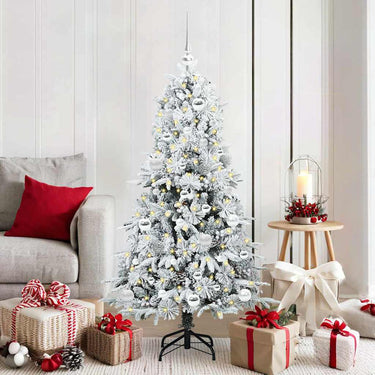 Vidaxl kunstmatige inklapbare kerstboom wit 150 cm pe en pvc