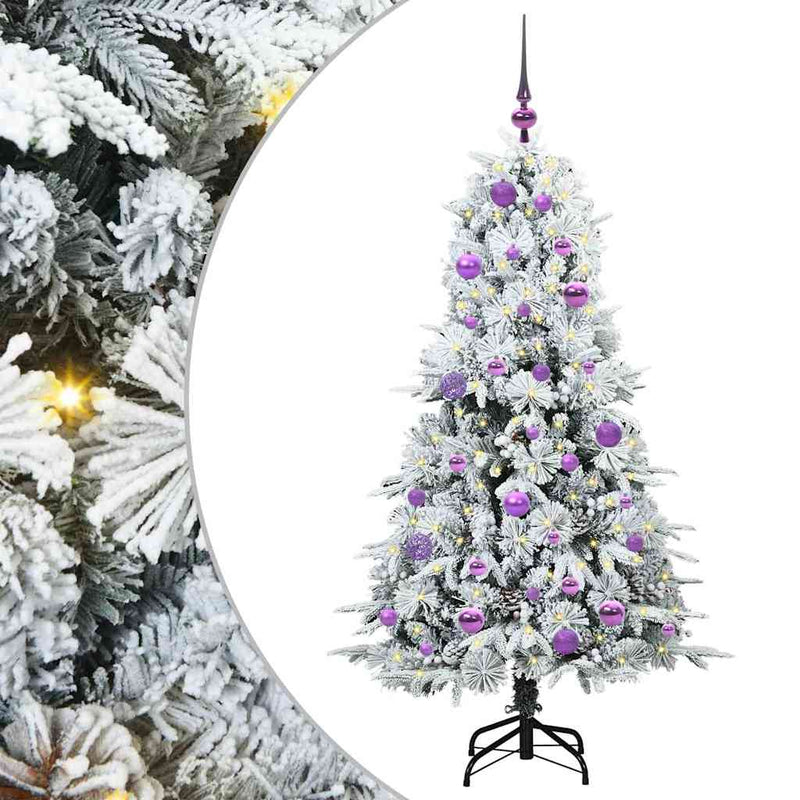 Load image into Gallery viewer, Vidaxl kunstmatige inklapbare kerstboom wit 150 cm pe en pvc
