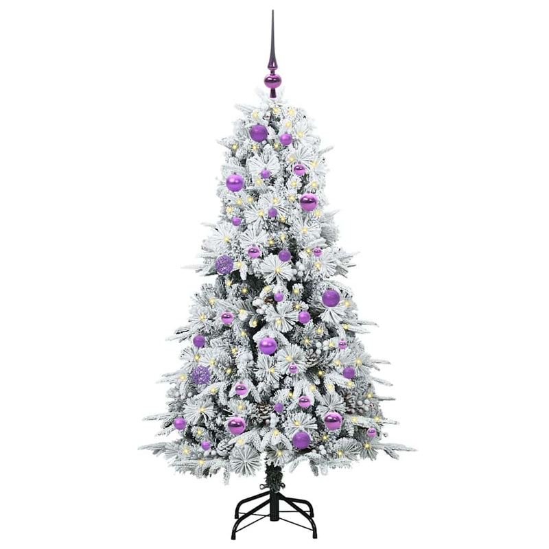 Load image into Gallery viewer, Vidaxl kunstmatige inklapbare kerstboom wit 150 cm pe en pvc

