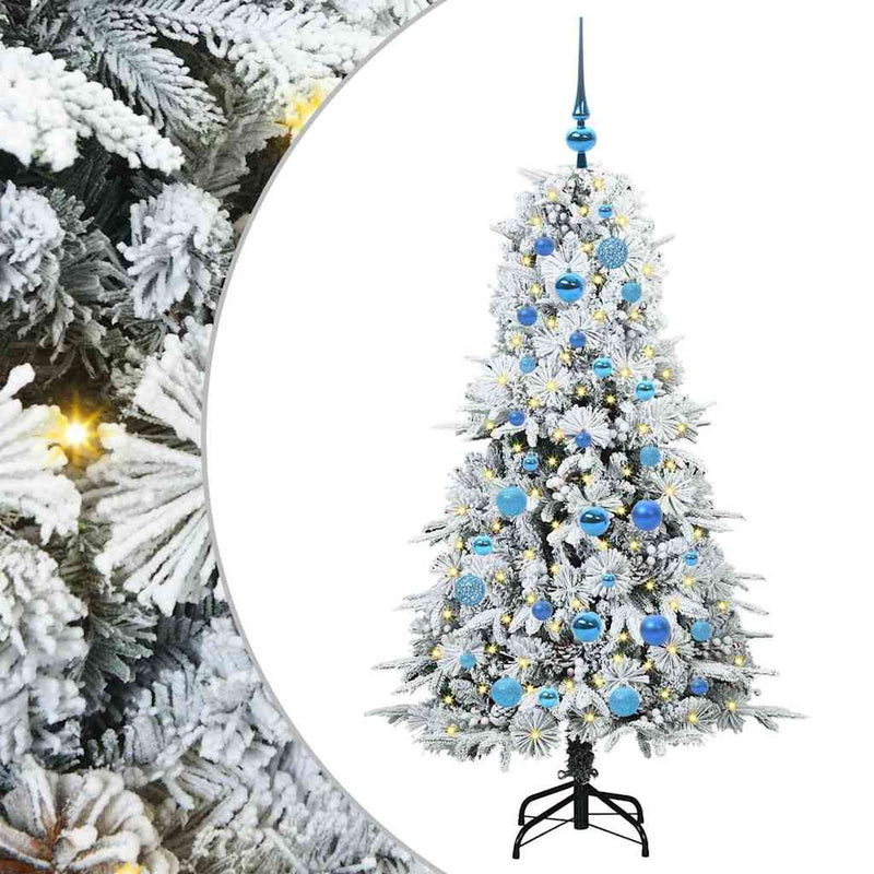Load image into Gallery viewer, Vidaxl kunstmatige inklapbare kerstboom wit 150 cm pe en pvc
