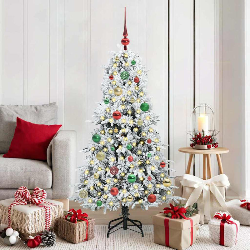 Load image into Gallery viewer, Vidaxl kunstmatige inklapbare kerstboom wit 150 cm pe en pvc
