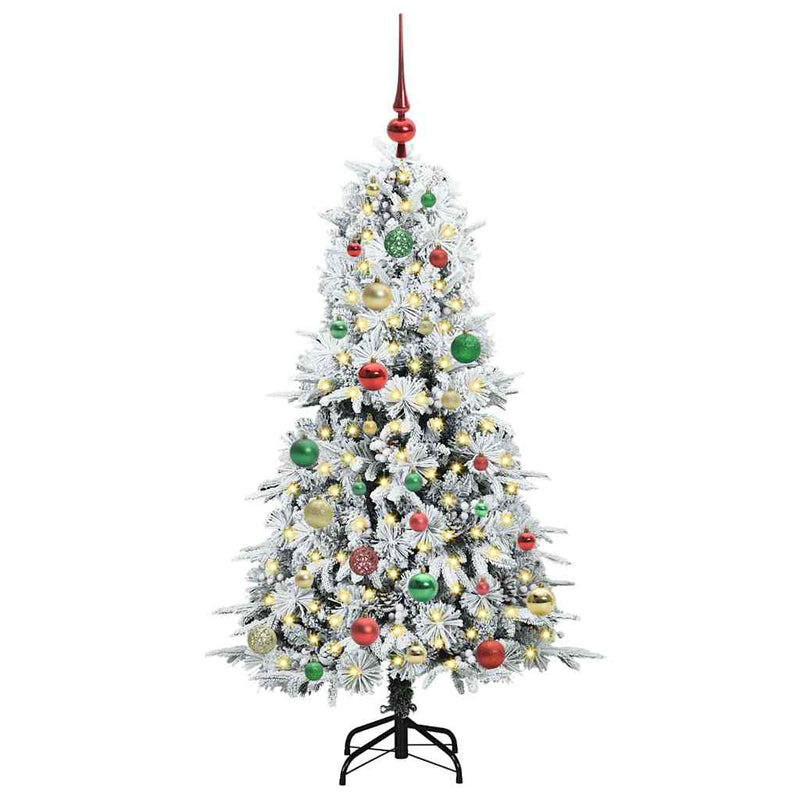 Load image into Gallery viewer, Vidaxl kunstmatige inklapbare kerstboom wit 150 cm pe en pvc
