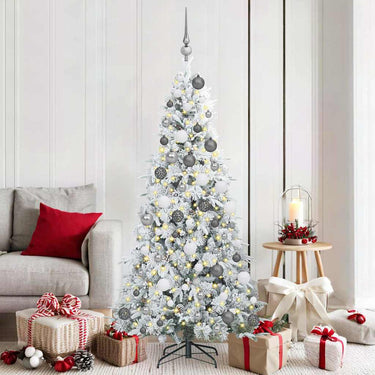 Vidaxl kunstmatige inklapbare kerstboom wit 180 cm pe en pvc