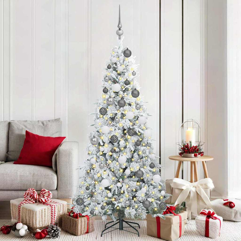Load image into Gallery viewer, Vidaxl kunstmatige inklapbare kerstboom wit 180 cm pe en pvc
