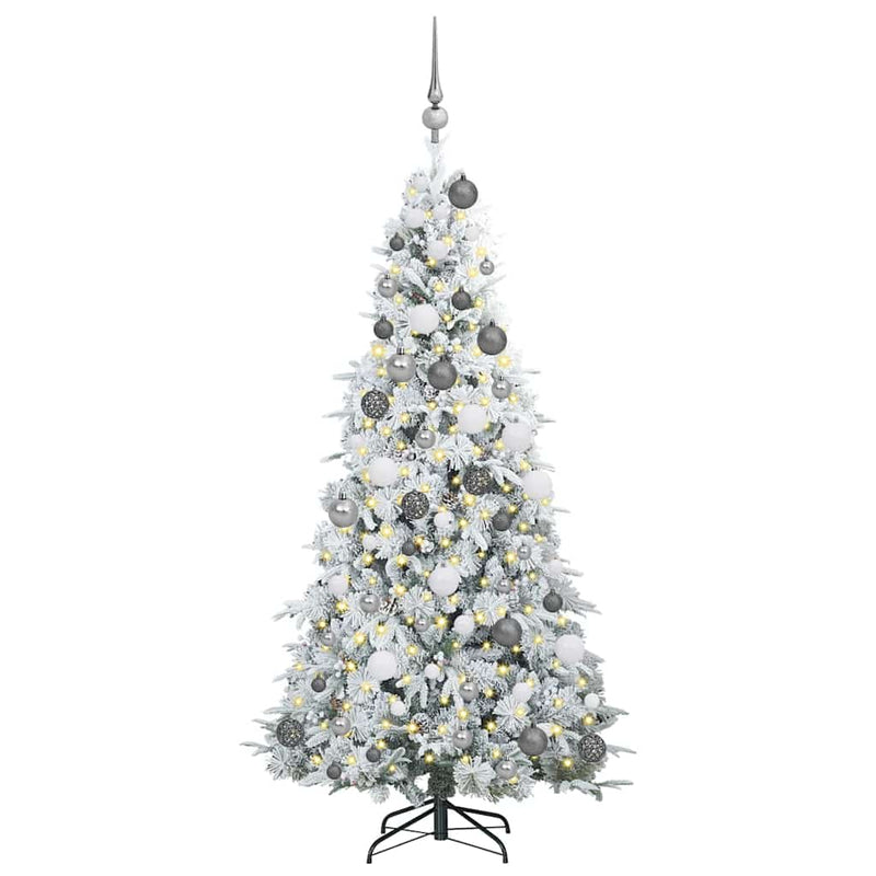 Load image into Gallery viewer, Vidaxl kunstmatige inklapbare kerstboom wit 180 cm pe en pvc
