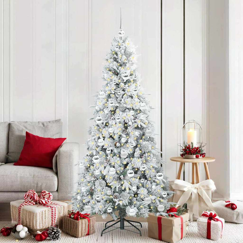 Load image into Gallery viewer, Vidaxl kunstmatige inklapbare kerstboom wit 180 cm pe en pvc
