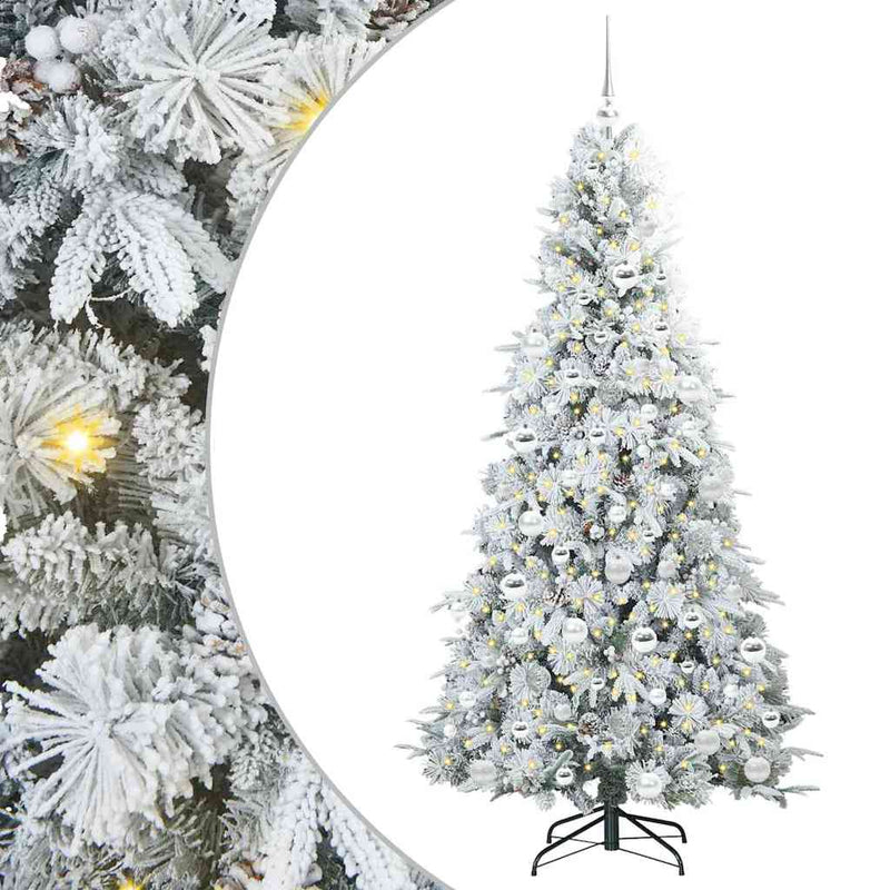 Load image into Gallery viewer, Vidaxl kunstmatige inklapbare kerstboom wit 180 cm pe en pvc
