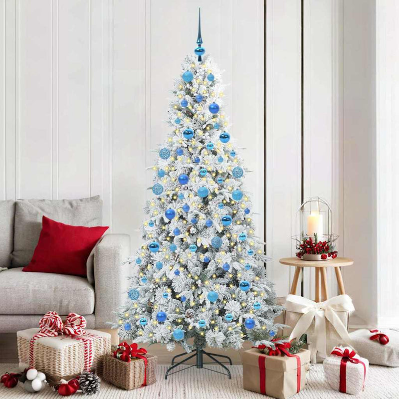 Load image into Gallery viewer, Vidaxl kunstmatige inklapbare kerstboom wit 180 cm pe en pvc
