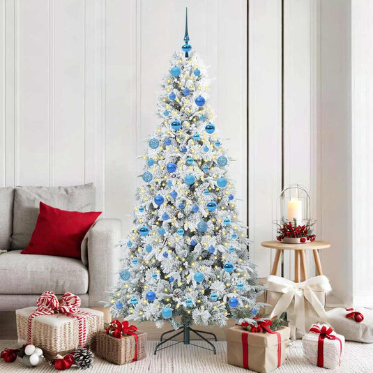 Vidaxl kunstmatige inklapbare kerstboom wit 180 cm pe en pvc