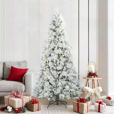 Vidaxl kunstmatige inklapbare kerstboom wit 210 cm pe en pvc