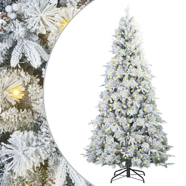 Vidaxl kunstmatige inklapbare kerstboom wit 210 cm pe en pvc