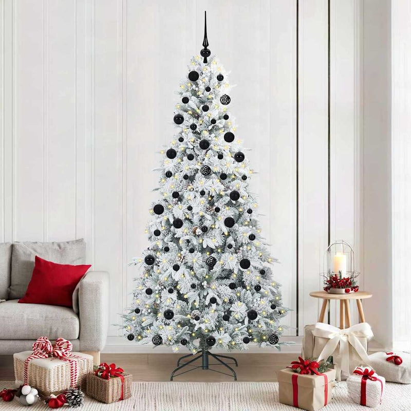 Load image into Gallery viewer, Vidaxl kunstmatige inklapbare kerstboom wit 210 cm pe en pvc

