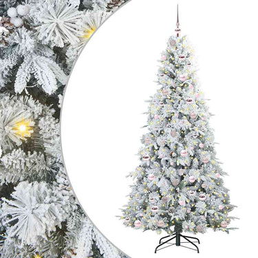 Vidaxl kunstmatige inklapbare kerstboom wit 210 cm pe en pvc
