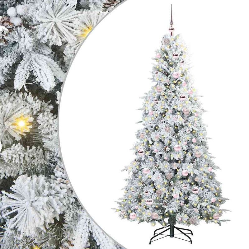 Load image into Gallery viewer, Vidaxl kunstmatige inklapbare kerstboom wit 210 cm pe en pvc
