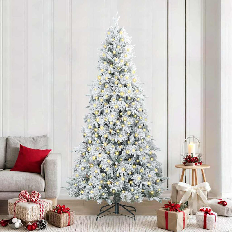 Load image into Gallery viewer, Vidaxl kunstmatige inklapbare kerstboom wit 240 cm pe en pvc
