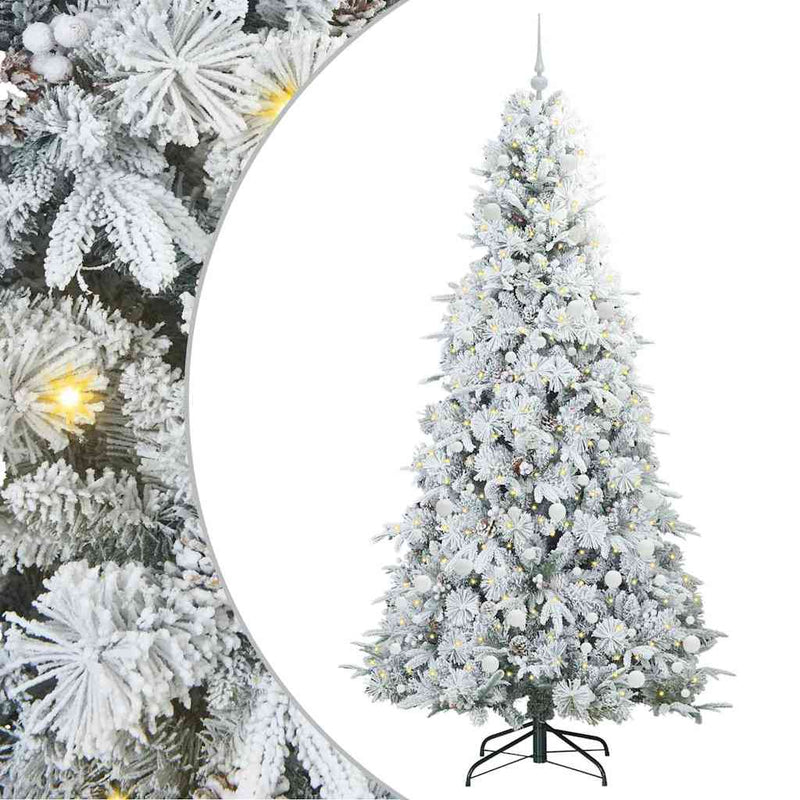 Load image into Gallery viewer, Vidaxl kunstmatige inklapbare kerstboom wit 240 cm pe en pvc
