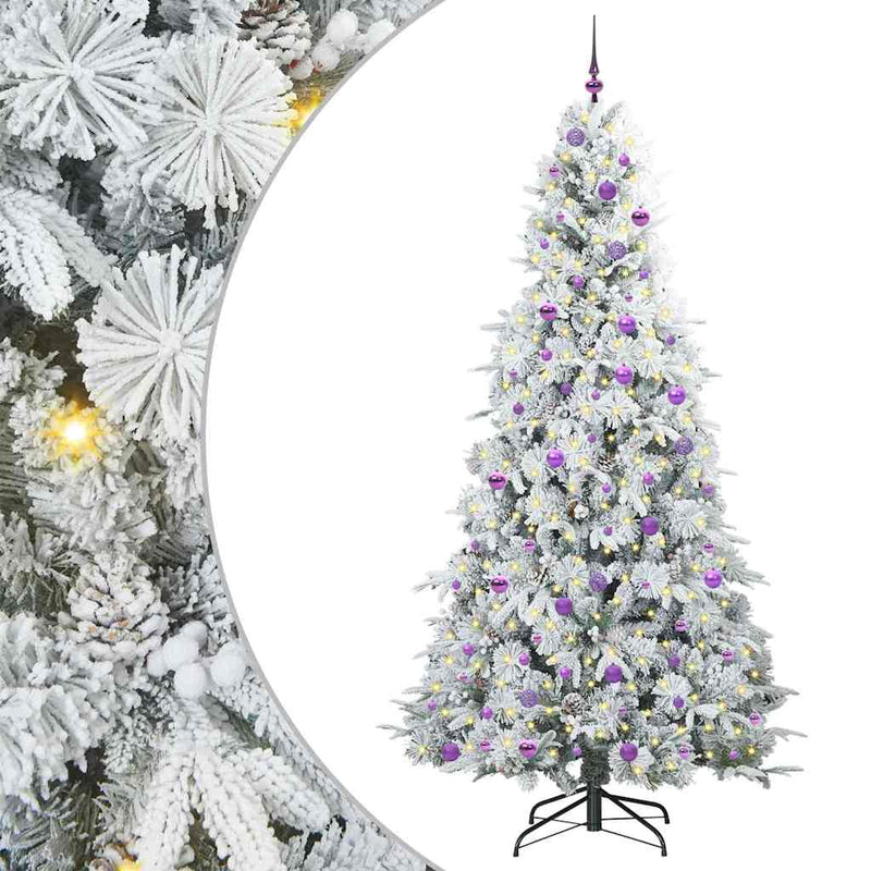 Load image into Gallery viewer, Vidaxl kunstmatige inklapbare kerstboom wit 240 cm pe en pvc
