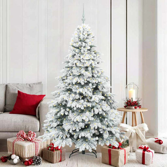 Vidaxl kunstkerstboom met 300 led met standaard wit 180 cm pe en pvc