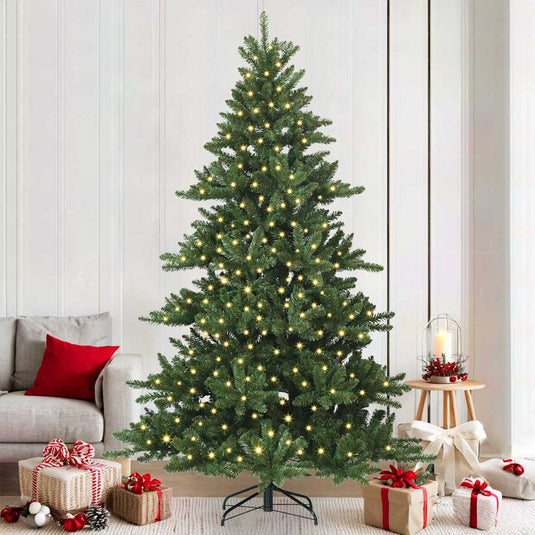 Vidaxl kunstmatige inklapbare kerstboom groen 210 cm pvc en staal