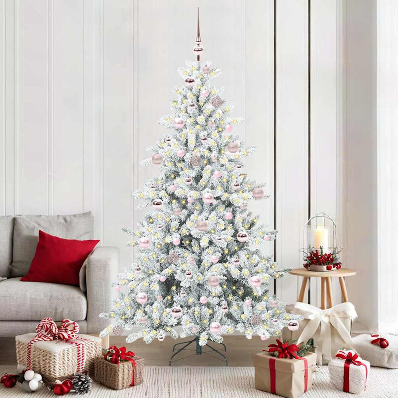 Load image into Gallery viewer, Vidaxl kunstmatige inklapbare kerstboom wit 180 cm pvc en staal
