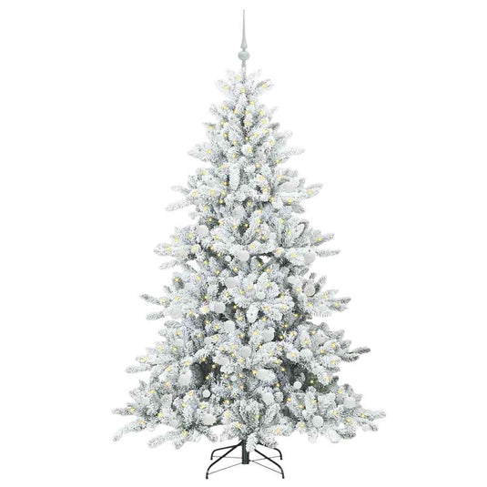 Vidaxl kunstmatige inklapbare kerstboom wit 180 cm pvc en staal