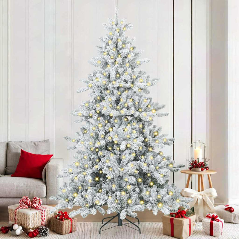 Load image into Gallery viewer, Vidaxl kunstmatige inklapbare kerstboom wit 210 cm pvc en staal
