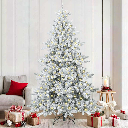 Vidaxl kunstmatige inklapbare kerstboom wit 210 cm pvc en staal