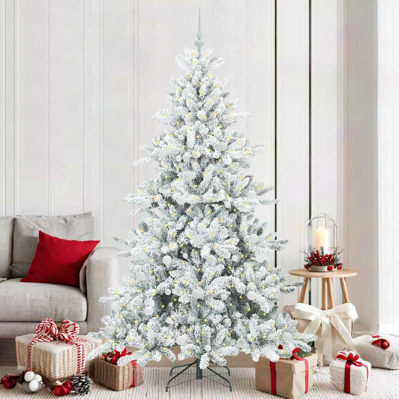Load image into Gallery viewer, Vidaxl kunstmatige inklapbare kerstboom wit 210 cm pvc en staal
