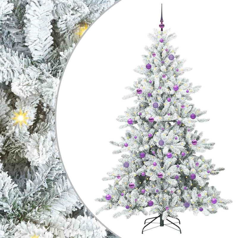 Load image into Gallery viewer, Vidaxl kunstmatige inklapbare kerstboom wit 210 cm pvc en staal
