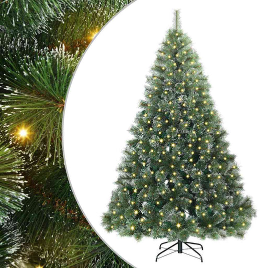 Vidaxl kunstkerstboom met 300 led met standaard groen 210 cm pe en pvc