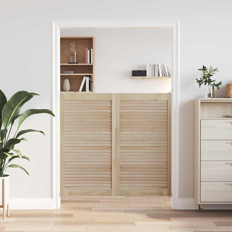 Load image into Gallery viewer, Vidaxl kastdeur 2 pcs naturel 110 x 2,1 x 59,5 cm massief grenenhout
